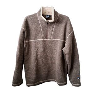 Vintage Kuhl Alpaca Fleece 1/4 Zip Men's Size‎ Large Brown Alfwear Era 90's